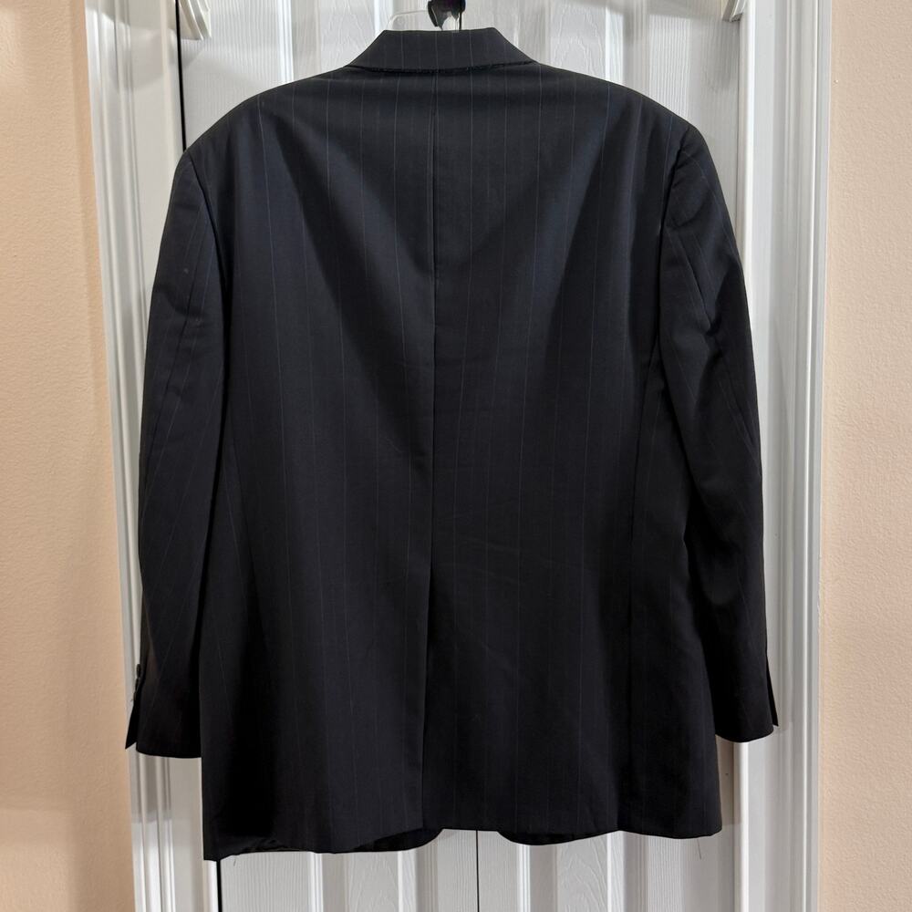 Hart Schaffner Marx 42R VTG 90s navy pinstripe wool suit jacket blazer 2 button - Picture 2 of 9